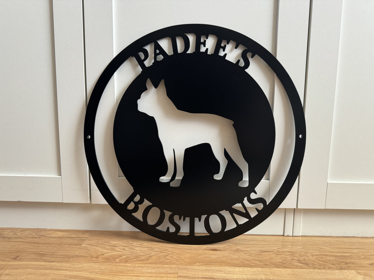 BOSTON TERRIER Dog Breed Sign - Personalized Steel Sign - Metal Art - SQ100