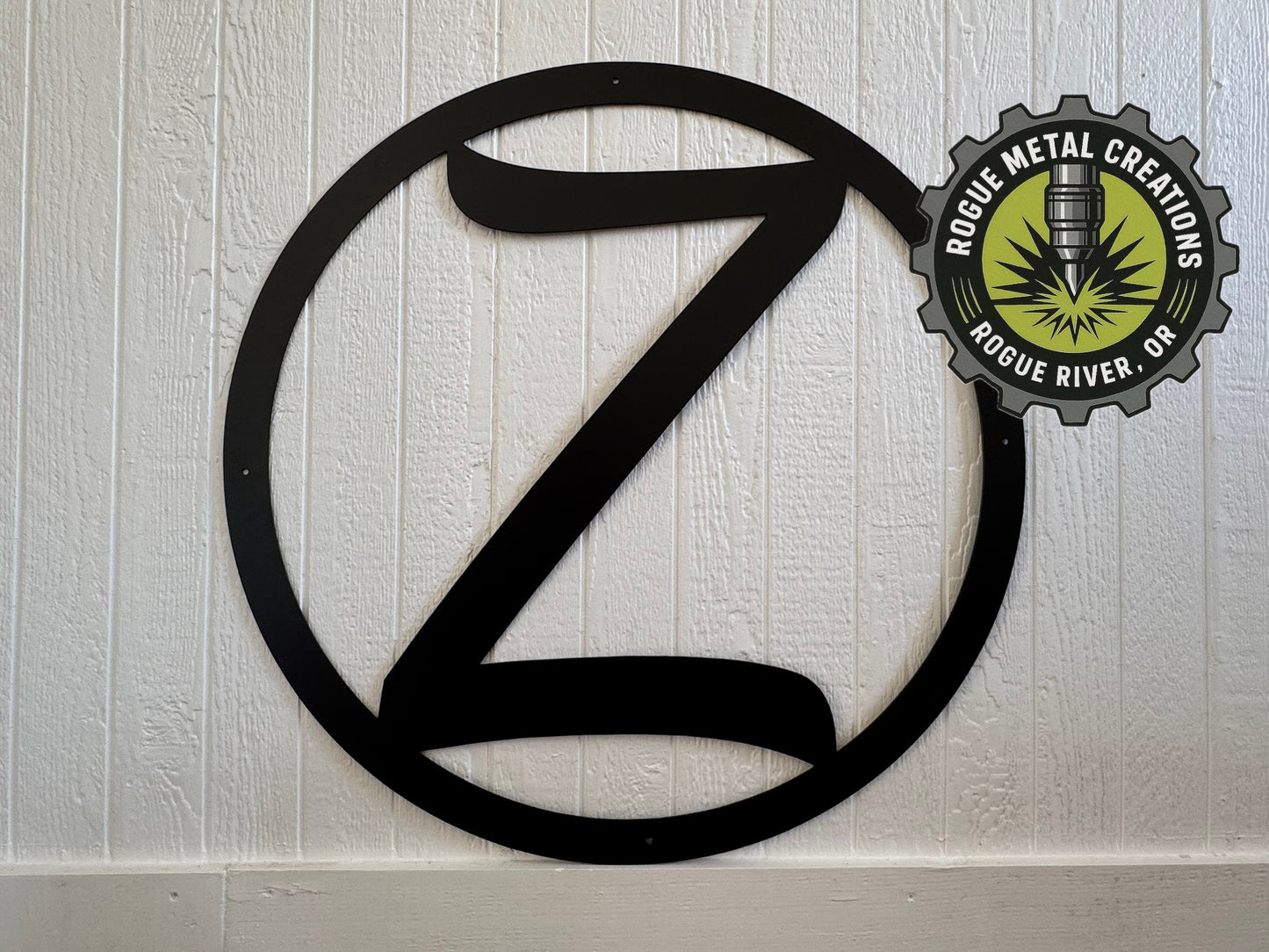 LAST NAME LETTER in Circle - House Monogram - Gate Letter - Steel Sign - Wall Art - SQ12-36