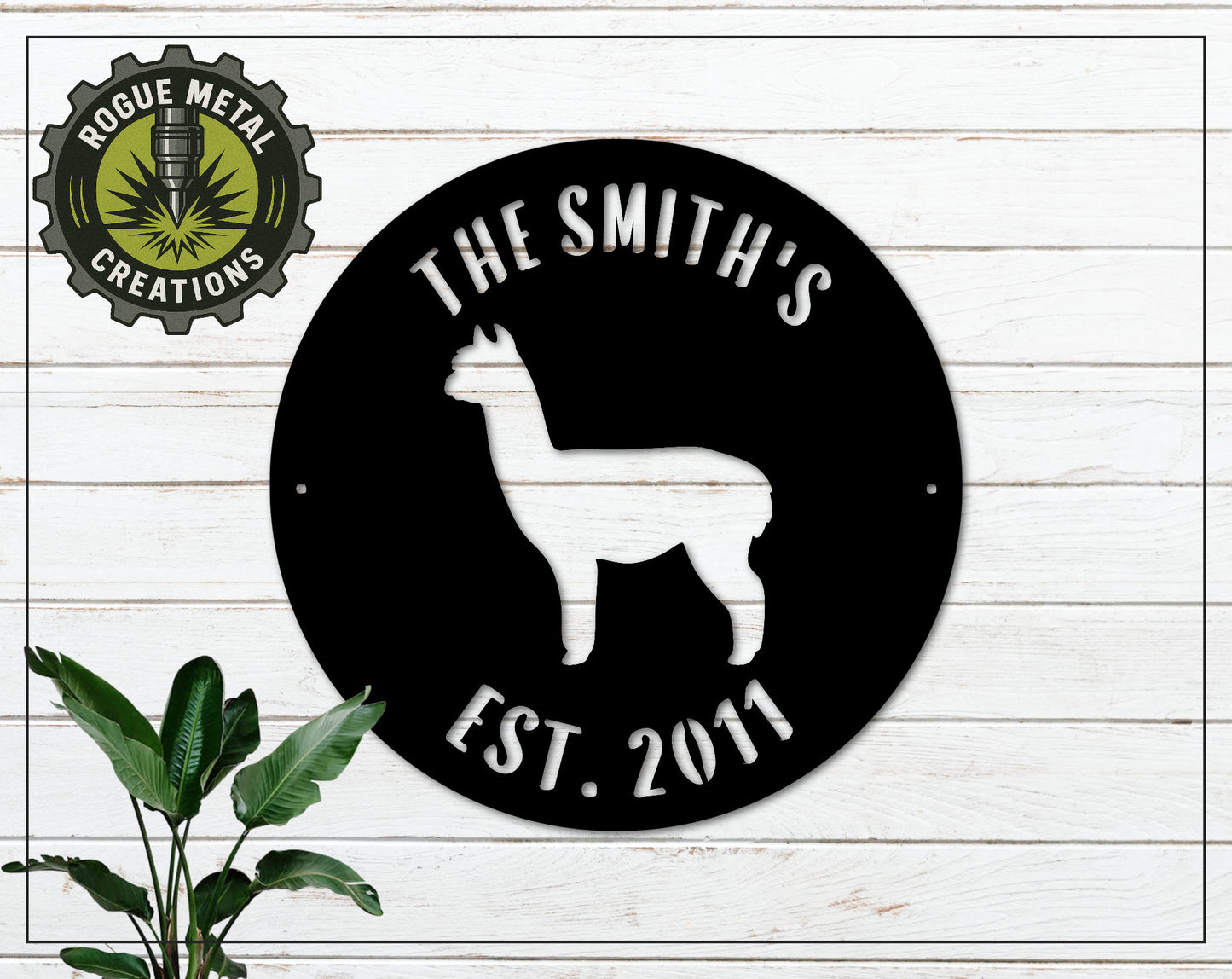 ALPACA Metal Sign - LLAMA Lovers Gift - Personalized Steel Sign - Wall Art - SQ18-36