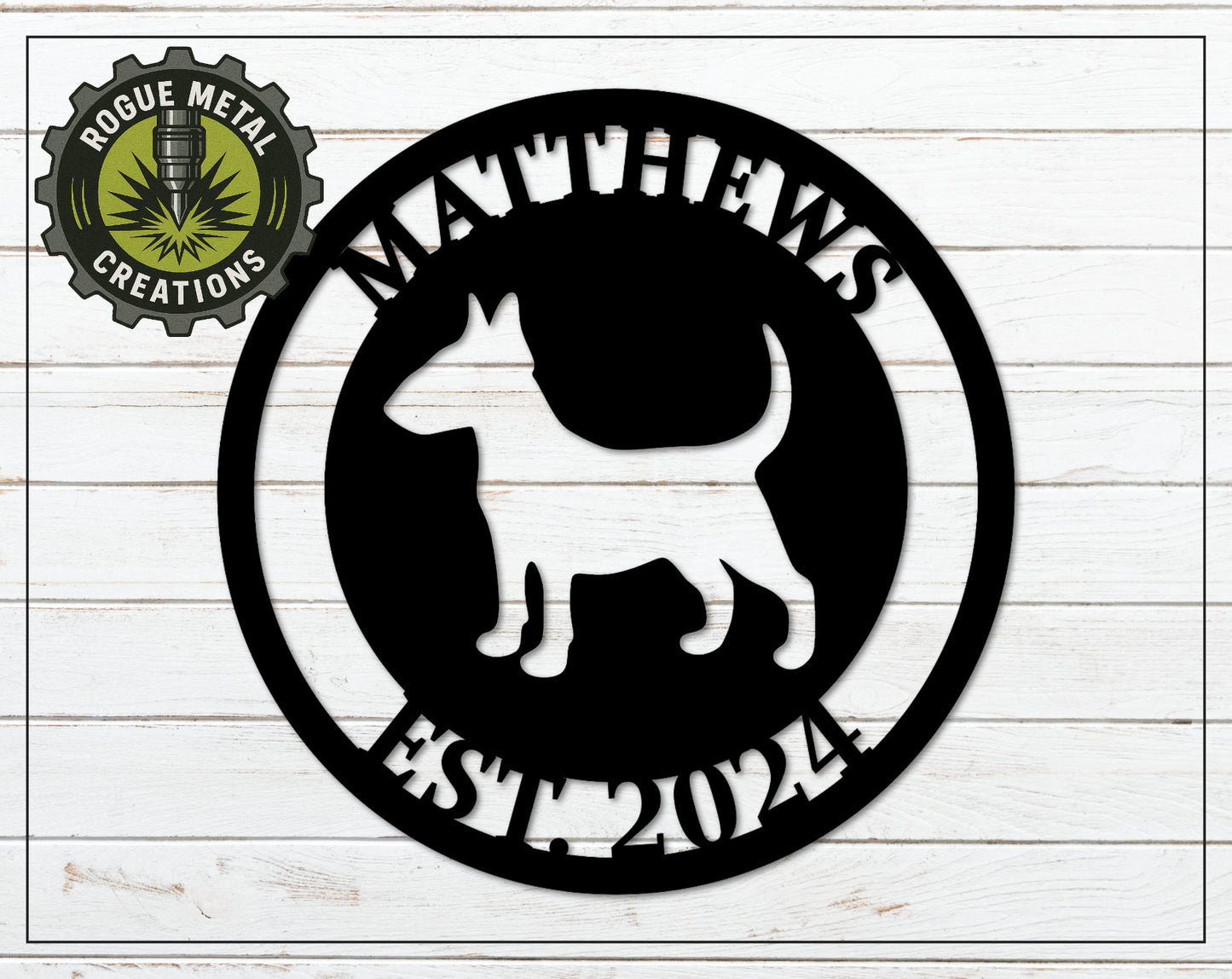 Bull Terrier Sign - Personalized Steel Sign - Metal Art - SQ18-36