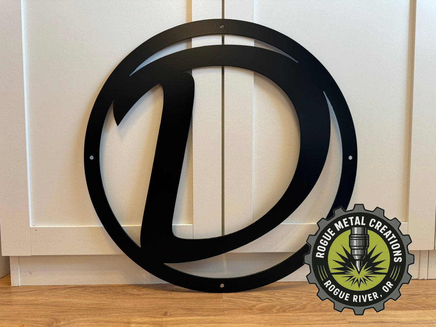 LAST NAME LETTER in Circle - House Monogram - Gate Letter - Steel Sign - Wall Art - SQ12-36