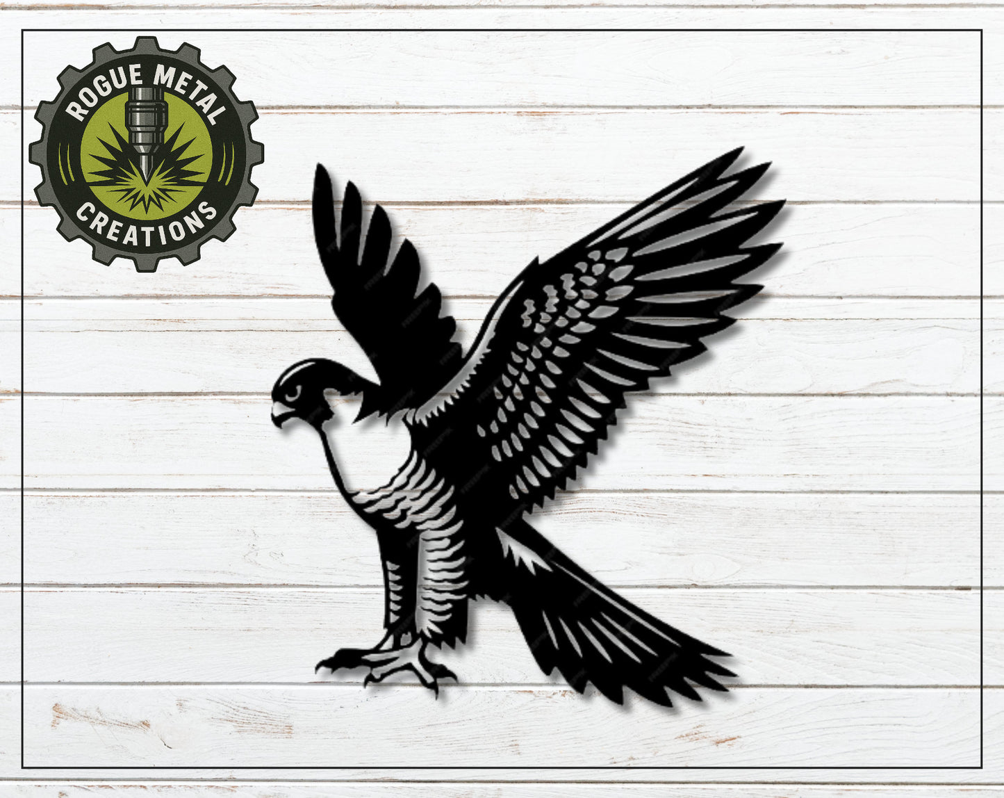 FALCON BIRD Metal Art - House, Garden, Gate - Steel Sign - Wall Art - SQ12-36