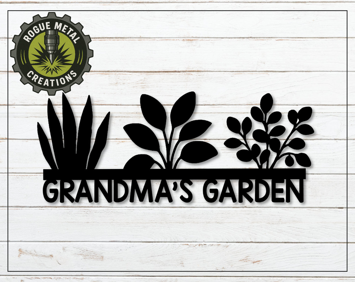 Plant Lovers Steel Sign - GRANDMA'S GARDEN - Personalized Wall Sign - Metal Art - OV18-36