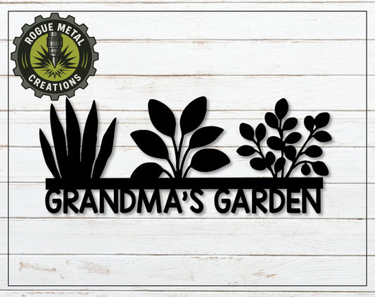 Plant Lovers Steel Sign - GRANDMA'S GARDEN - Personalized Wall Sign - Metal Art - OV18-36