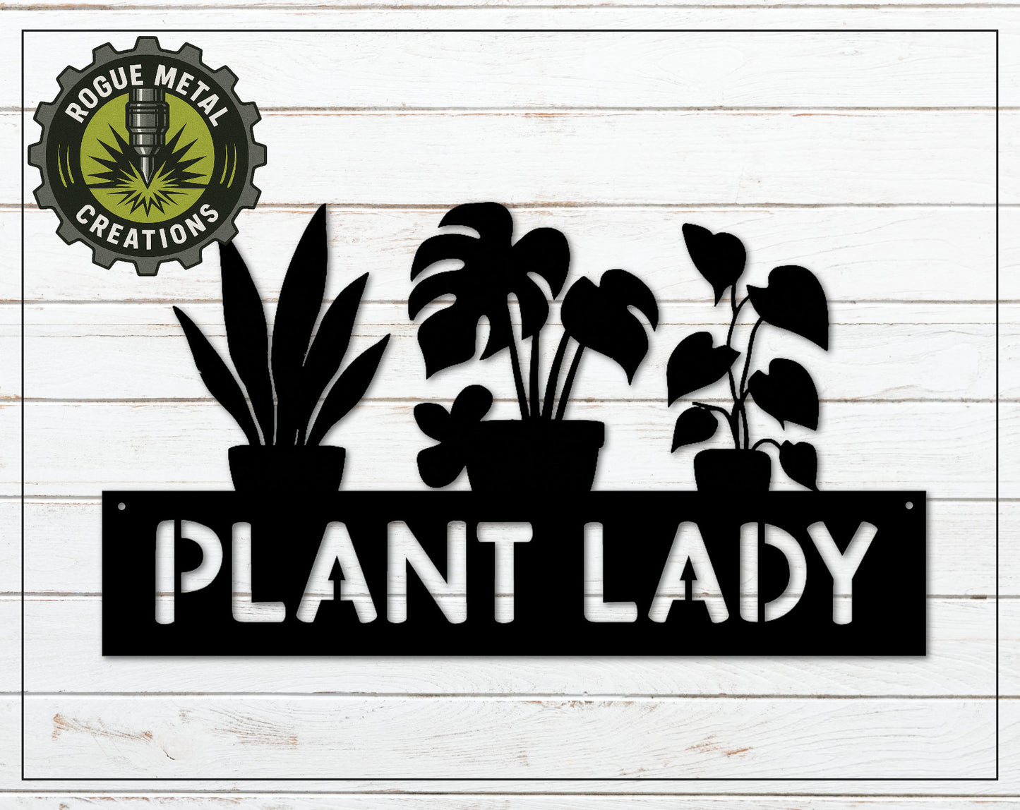 Houseplant Lovers Steel Sign - PLANT LADY - Personalized Wall Sign - Metal Art - OV18-36