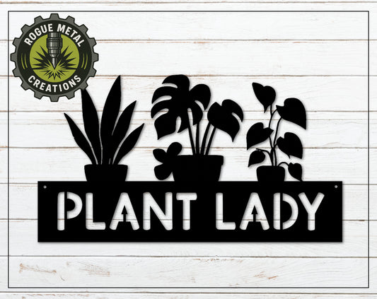 Houseplant Lovers Steel Sign - PLANT LADY - Personalized Wall Sign - Metal Art - OV18-36
