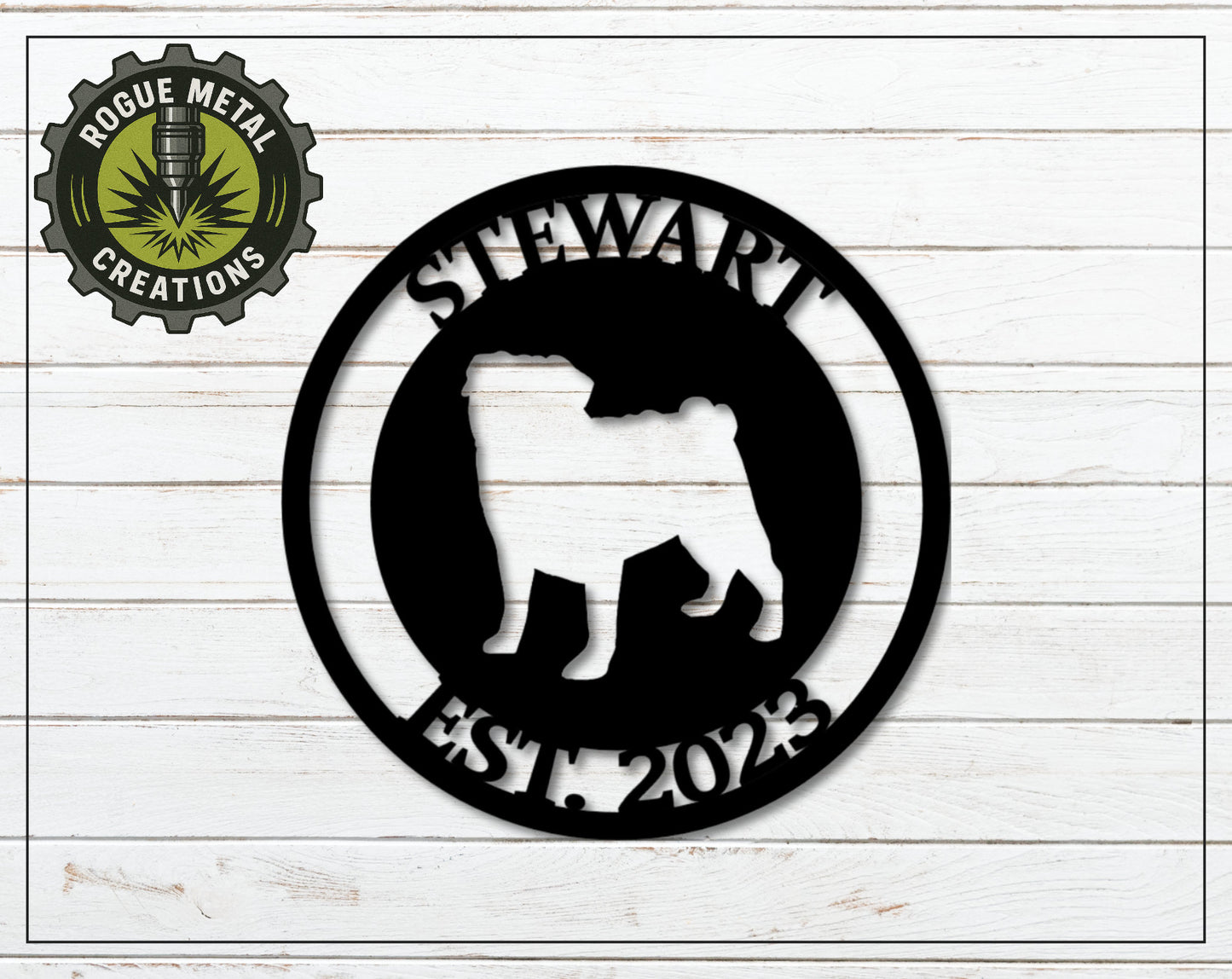 PUG - Dog Breed Sign - Personalized Steel Sign - Metal Art - SQ18-36