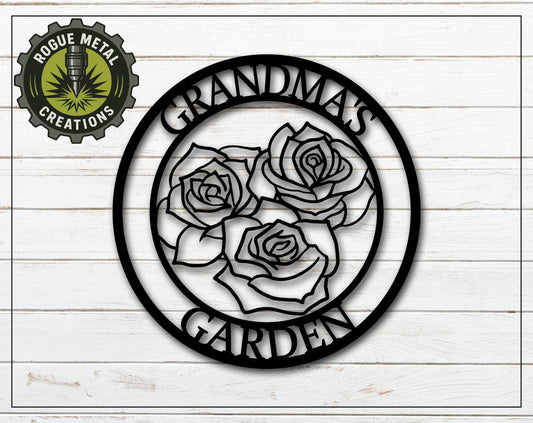 GARDEN - ROSES - Floral Metal Sign - Steel Sign - Wall Art - SQ18-36SM