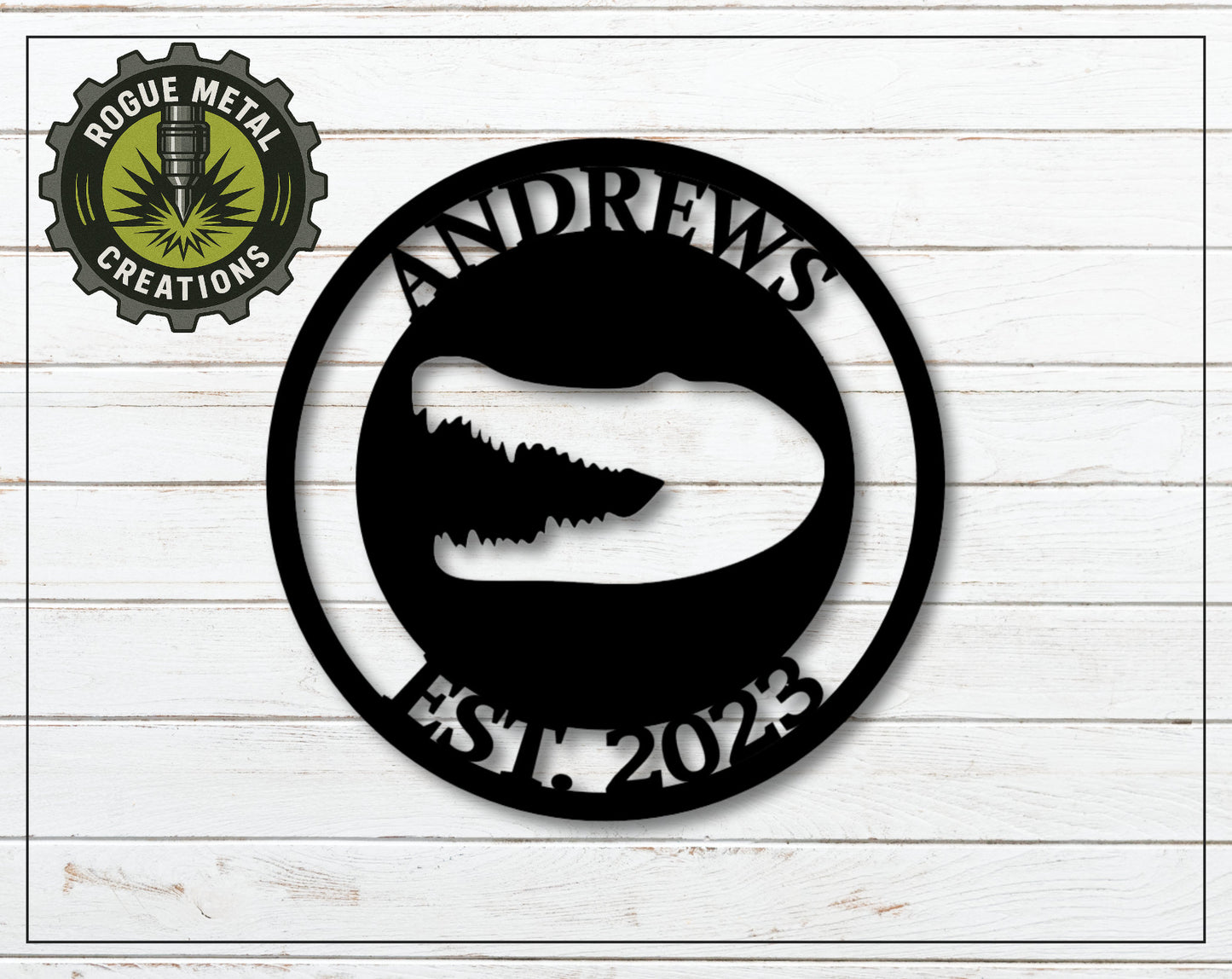 Alligator Head Sign - Gator Croc - Crocodile - Personalized Steel Sign - Metal Art - SQ18-36