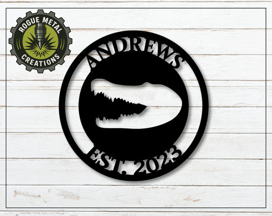 Alligator Head Sign - Gator Croc - Crocodile - Personalized Steel Sign - Metal Art - SQ18-36