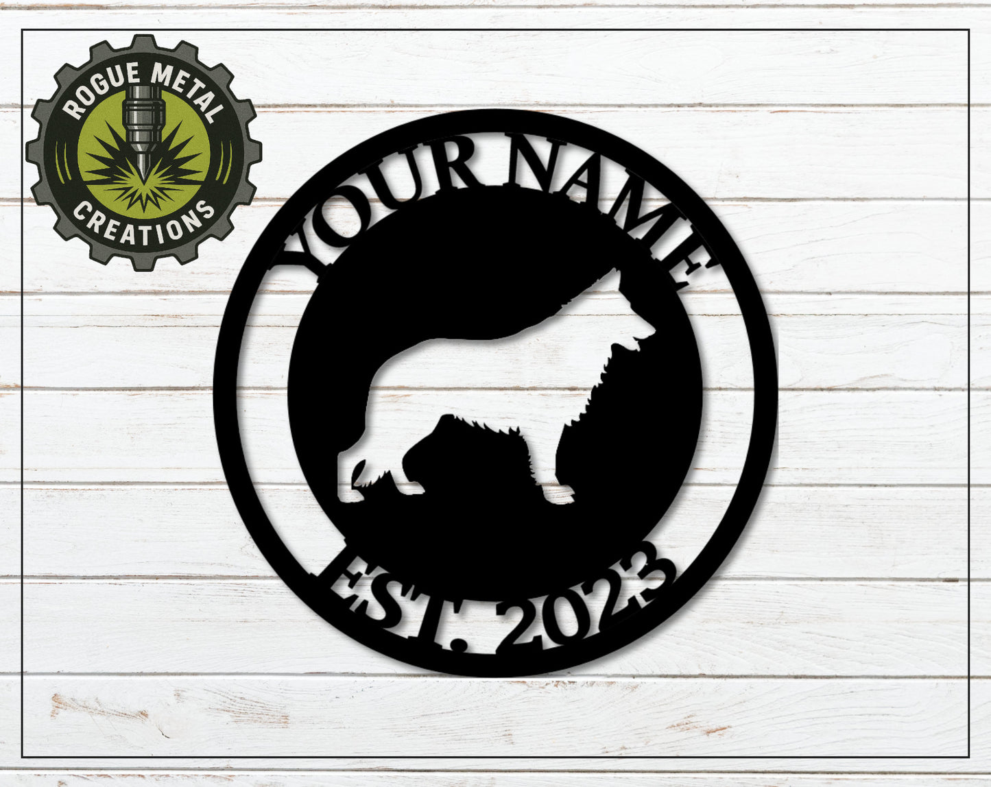 German Shepherd Dog Sign - Personalized Steel Sign - Metal Art - SQ18-36