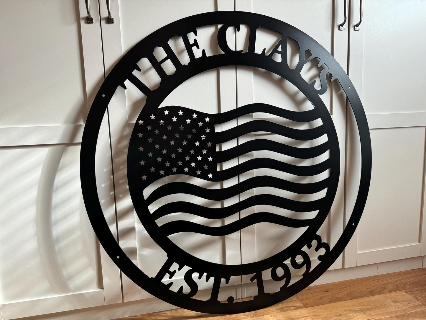 Patriotic USA FLAG Personalized Steel Sign - Metal Art - American Flag - SQ18-36
