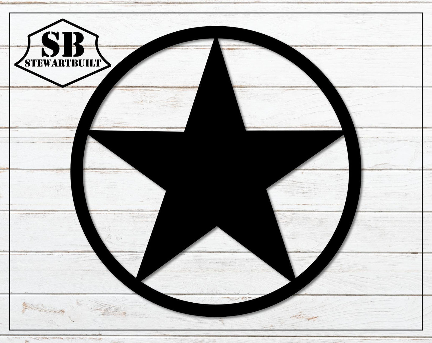 Circle Star Metal Home Decor Steel Sign - Metal Art - SQ100