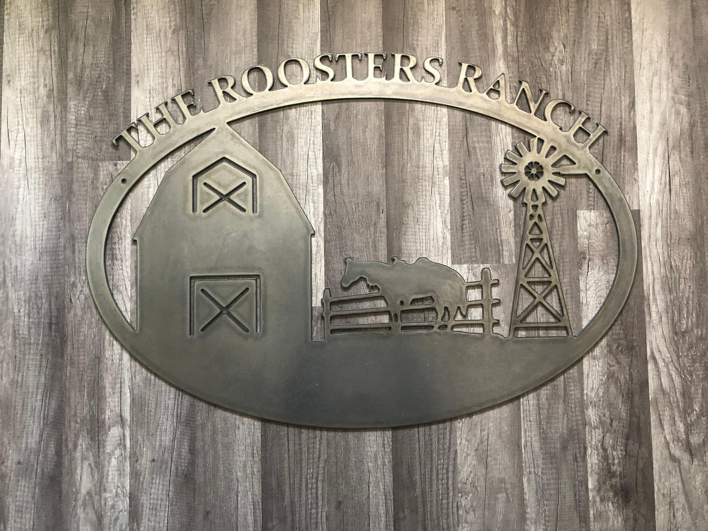Farm & Ranch Sign - Barn, Horse, Windmill - Personalized Steel Sign - Metal Art
