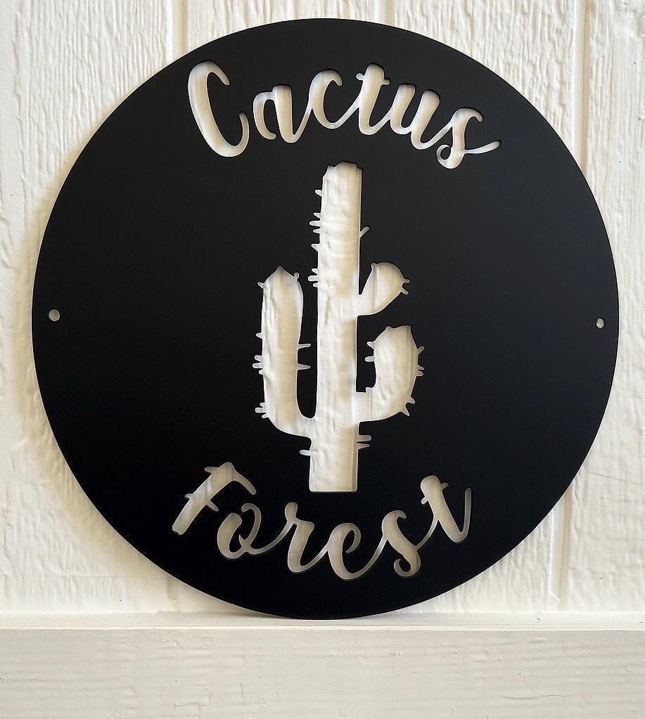 Cactus Sign - Desert - Personalized Steel Sign - Metal Art - SQ100