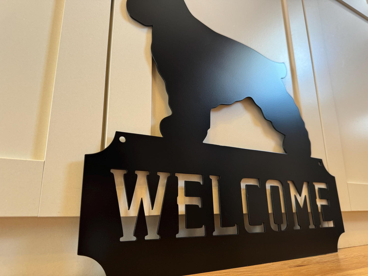 Cocker Spaniel - Welcome Sign - Personalized Steel Sign - Metal Art - SQ100