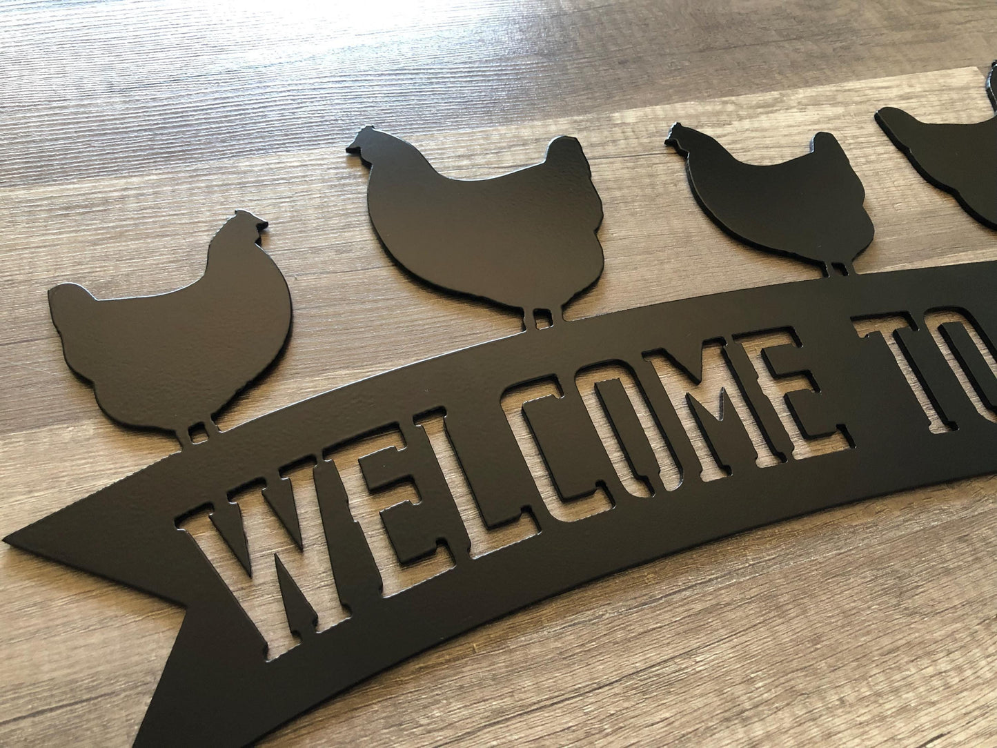 Chicken Coop Barn Banner Sign - Personalized Steel Sign - Metal Art