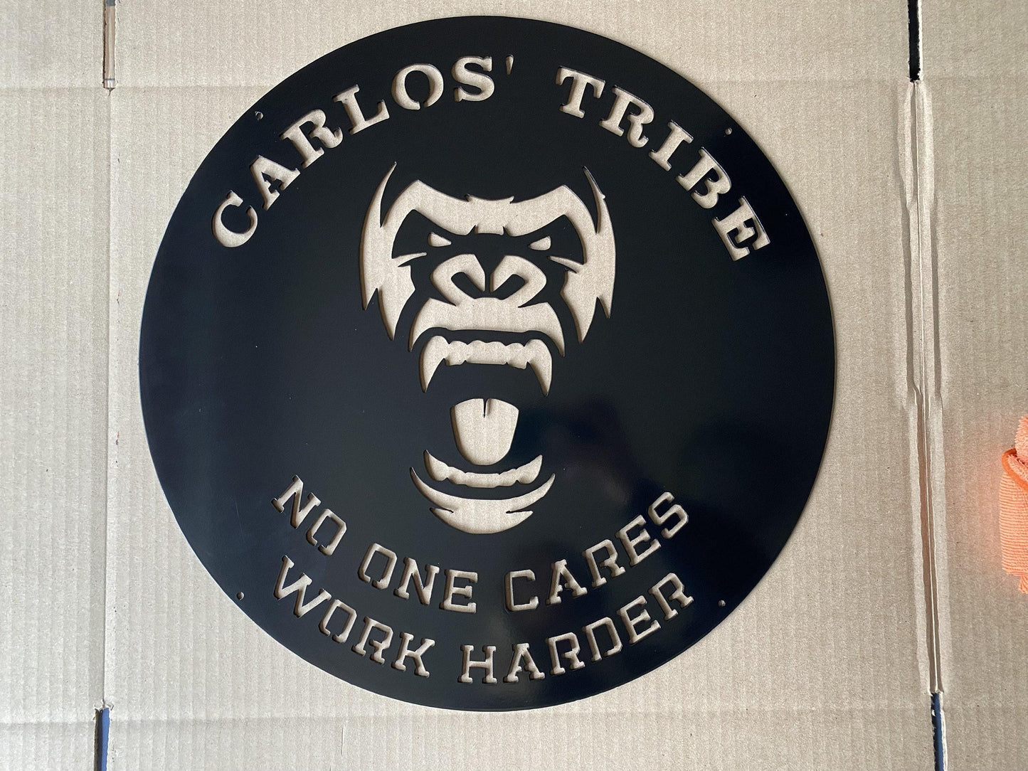 Gorilla Face - Gym Quote Sign - Home Gym - Gorilla Monkey Head - Personalized Steel Sign - Metal Art - SQ100