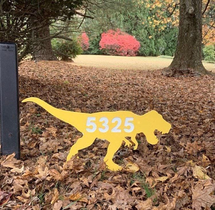 Freestanding Dinosaur - T Rex - Staked Sign - Personalized Steel Sign - Metal Art - SQ100
