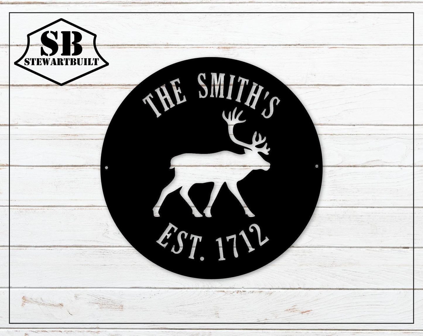 Caribou Sign - Personalized Steel Sign - Metal Art - SQ100