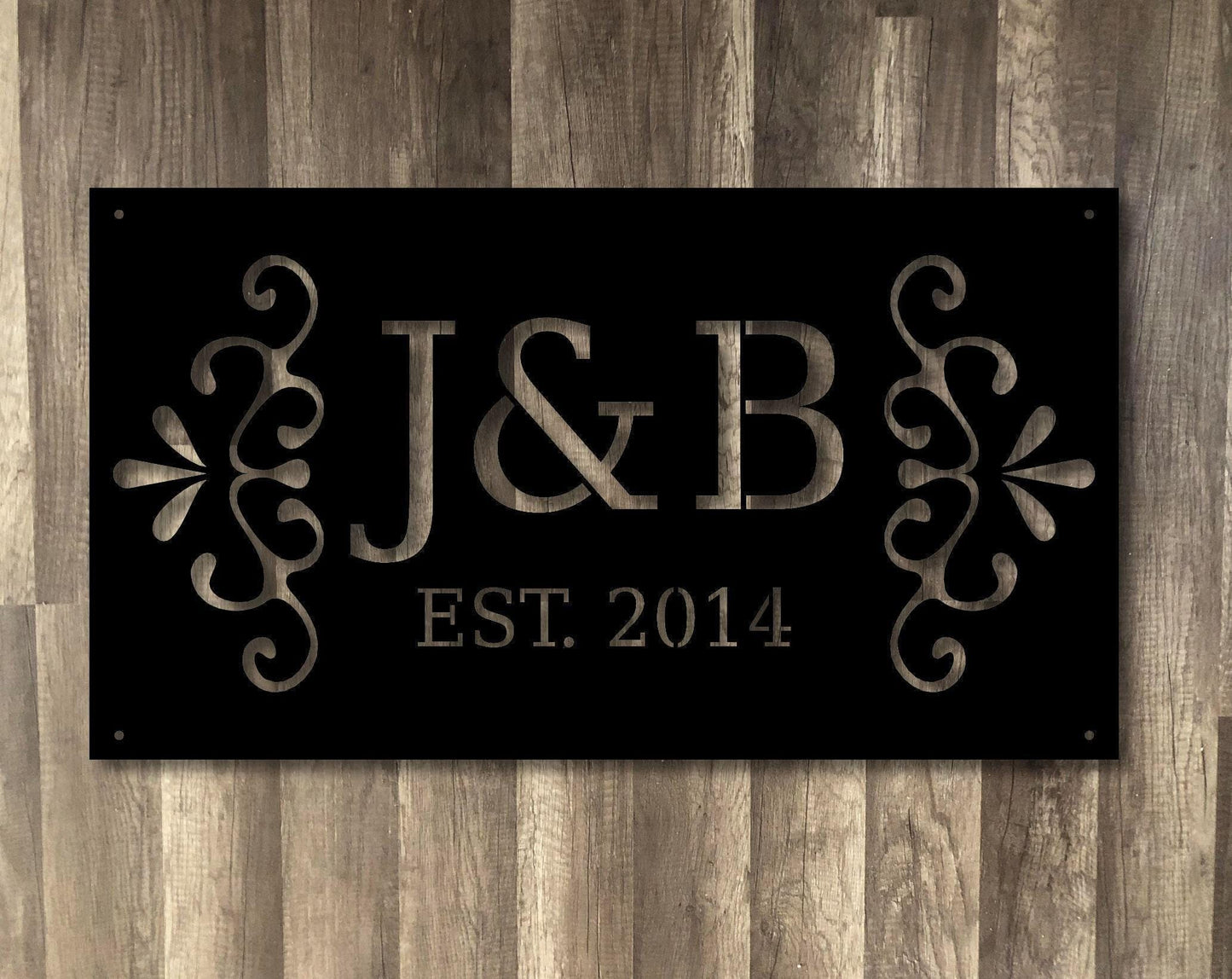 Family Initials Est. Home Plaque - Personalized - Durable Steel Sign - Metal Art
