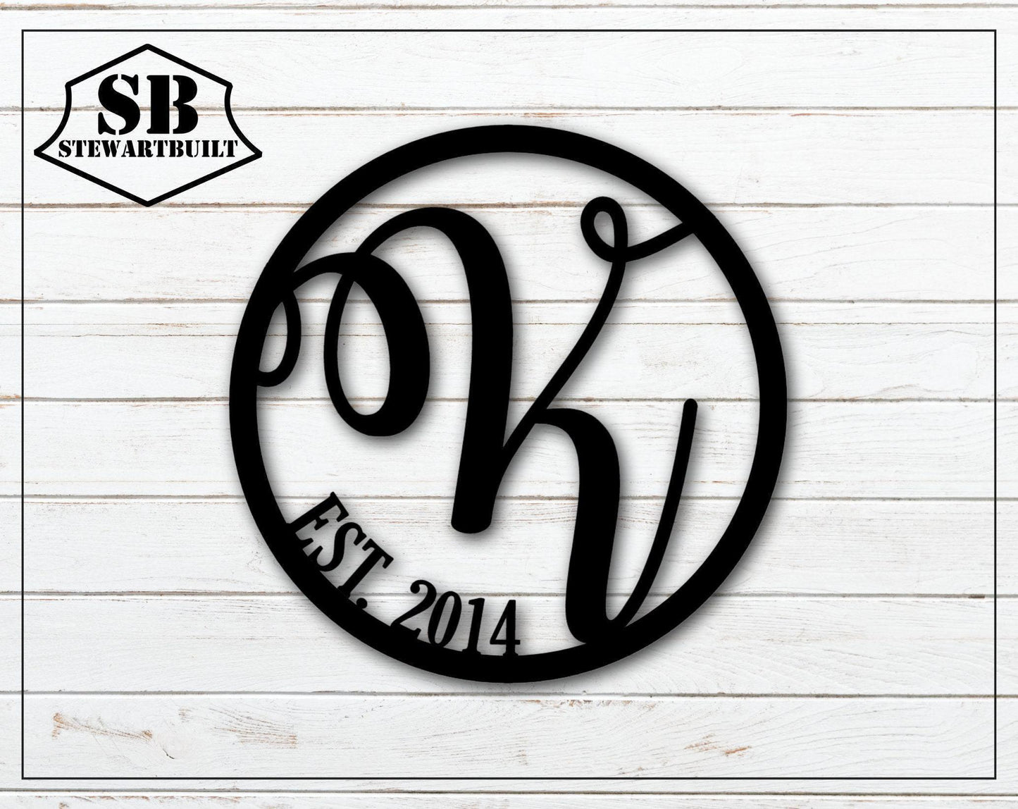 Last Name Letter - Monogram - Gate Letter - Personalized Steel Sign - Metal Art - SQ12-36