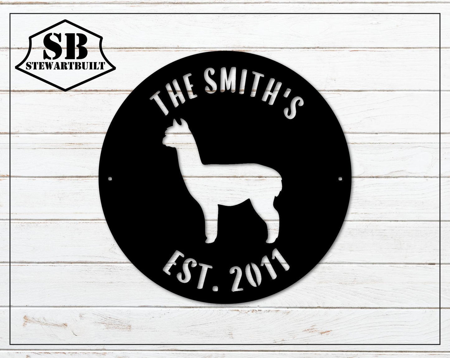 ALPACA Metal Sign - LLAMA Lovers Gift - Personalized Steel Sign - Wall Art - SQ100