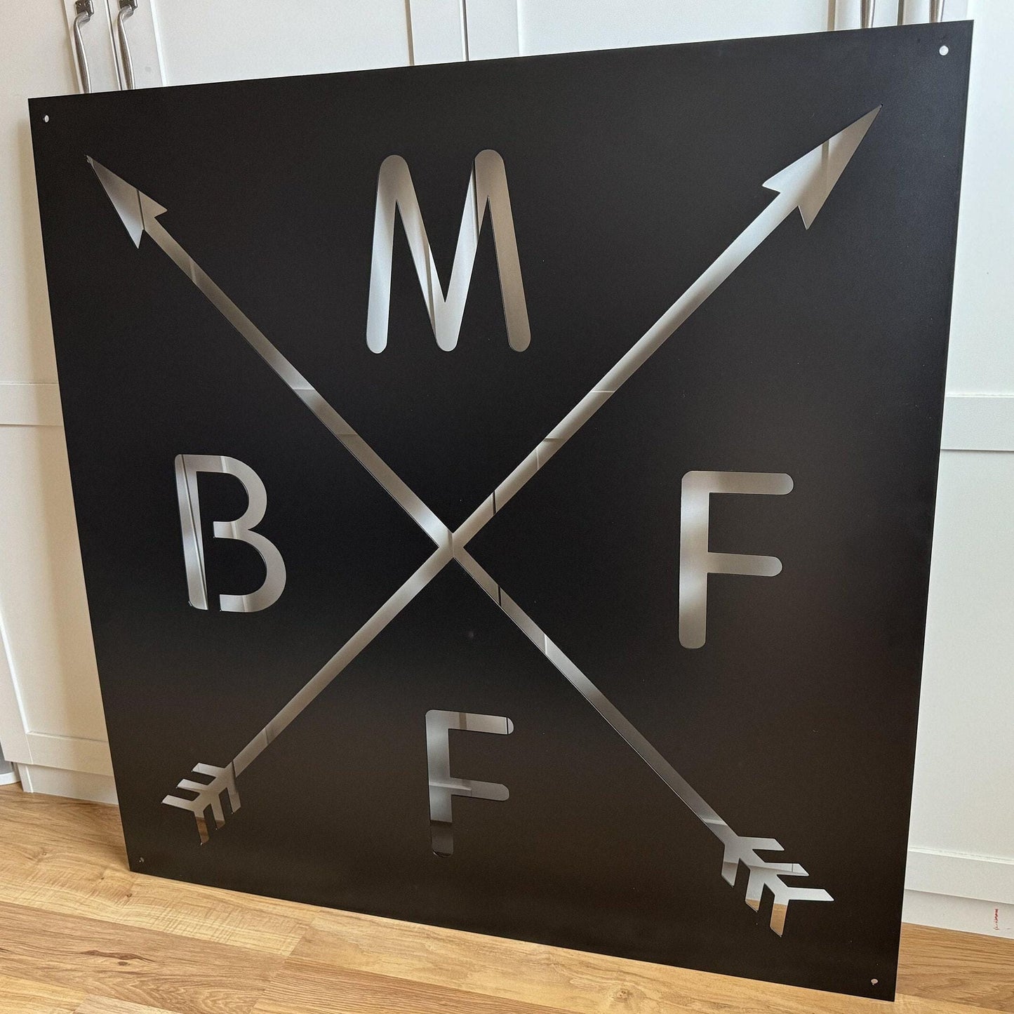 Crossed Arrow Sign - Initials - Cross - Farm - Barn - Personalized Steel Sign - Metal Art - SQ100