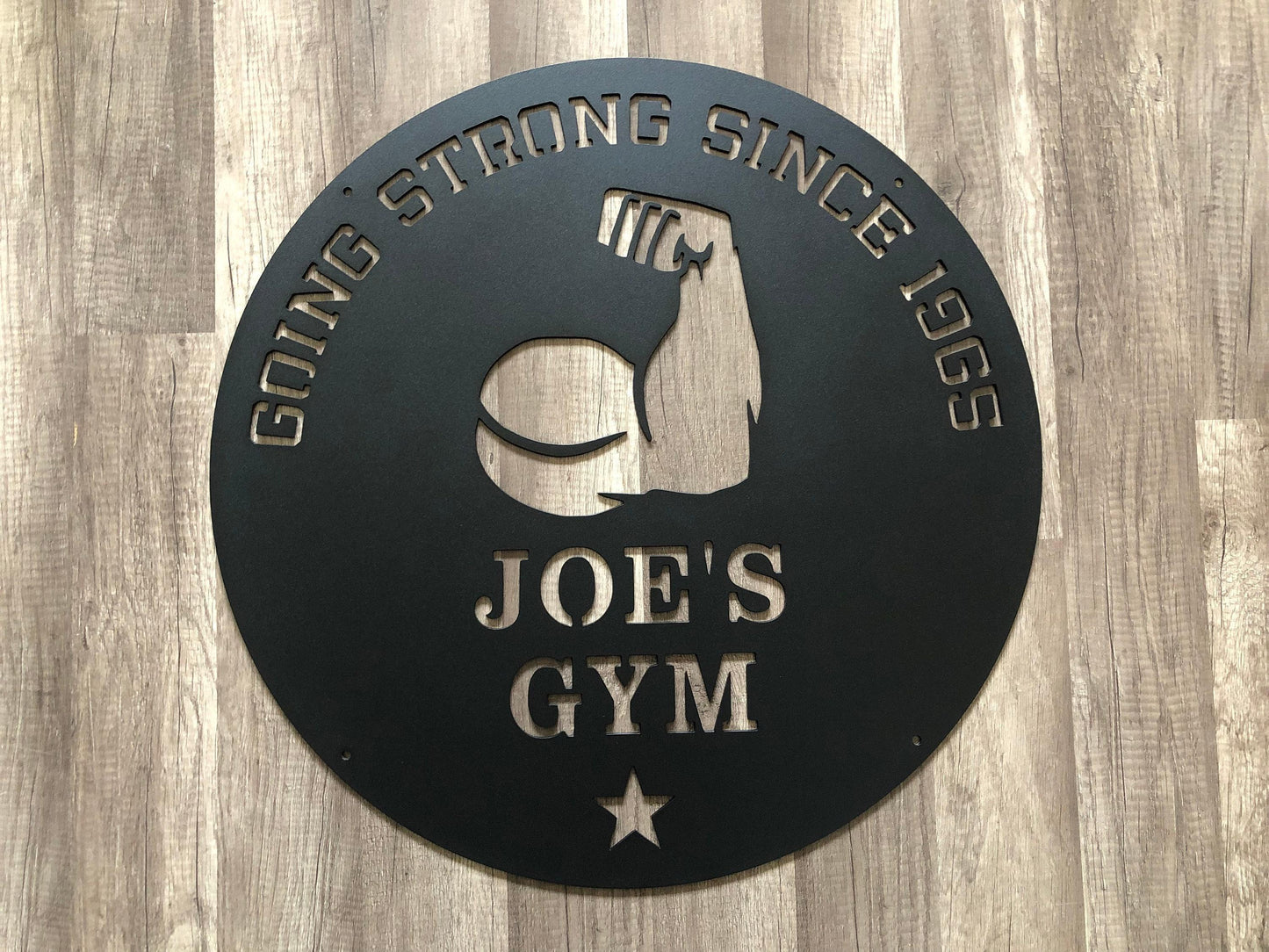Home Gym Signs - Muscle - Personalized Steel Sign - Metal Art - SQ100