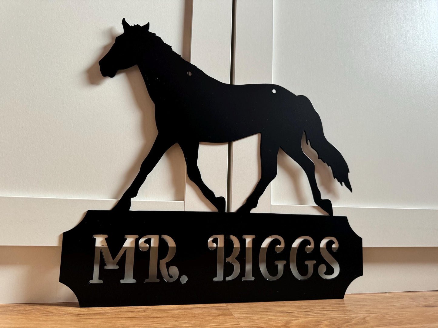 Horse Stall Name Plaque - Horse Sign - Personalized Steel Sign - Metal Art - SQ12-36