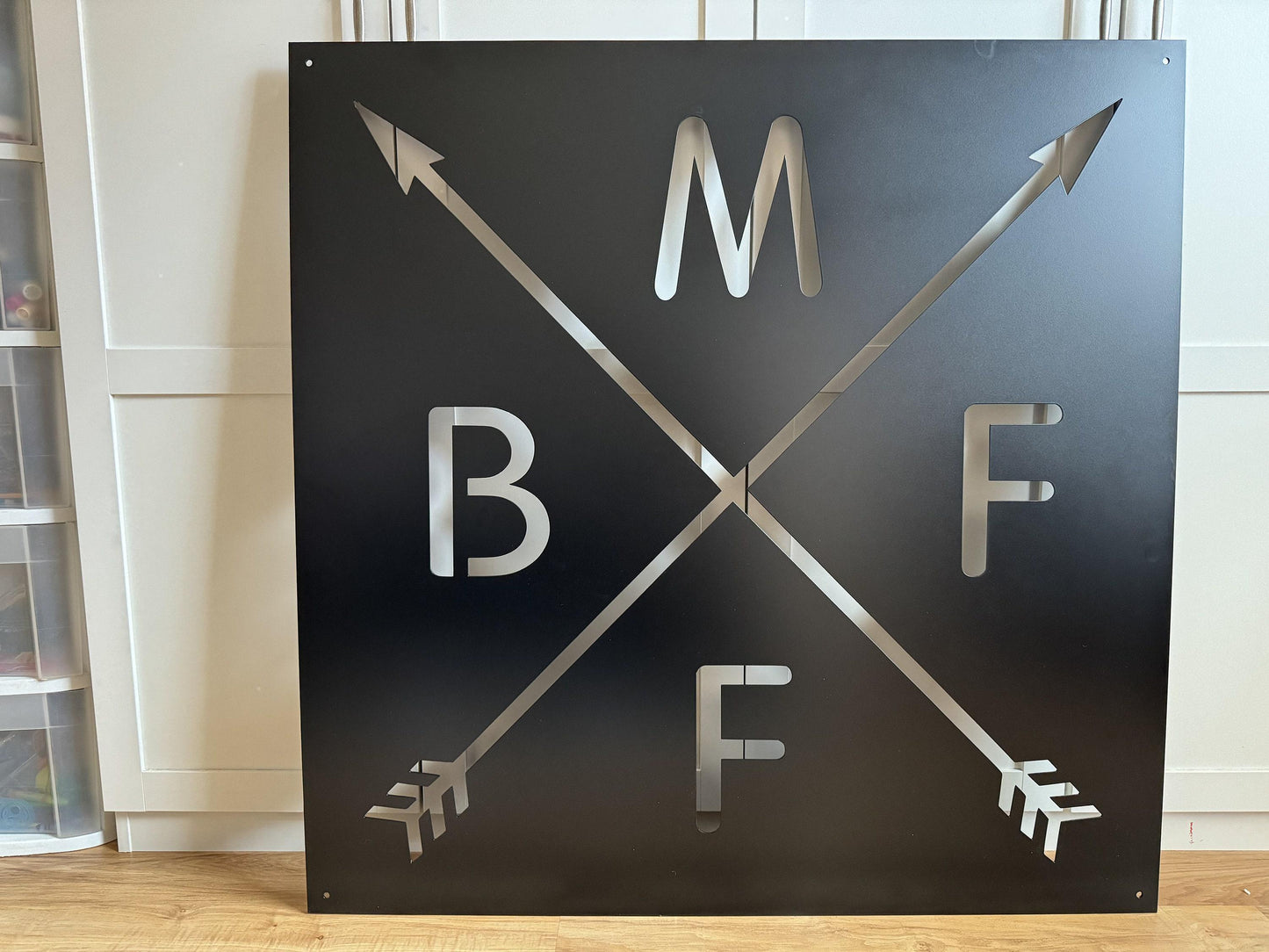 Crossed Arrow Sign - Initials - Cross - Farm - Barn - Personalized Steel Sign - Metal Art - SQ100