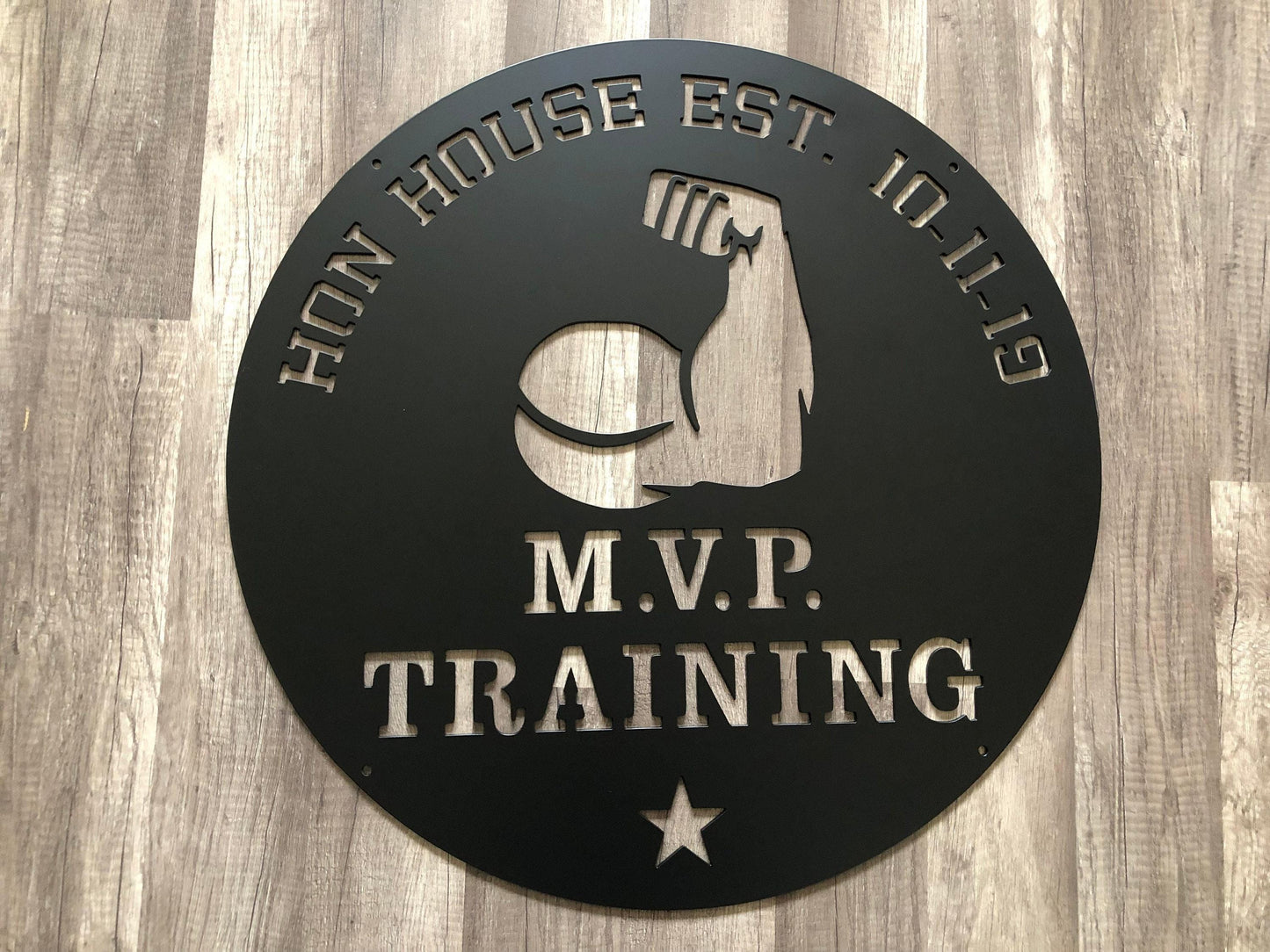 Home Gym Signs - Muscle - Personalized Steel Sign - Metal Art - SQ100