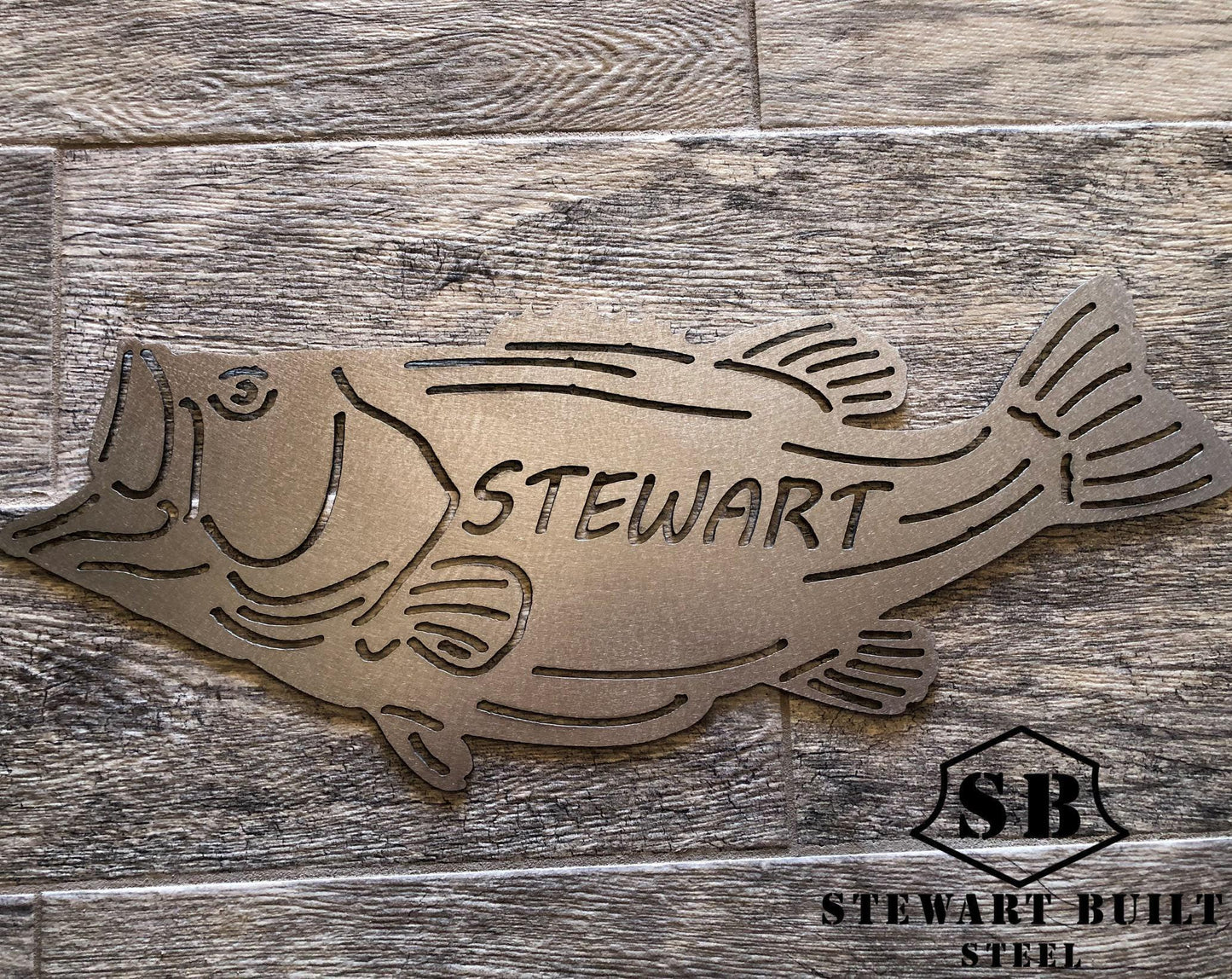 METAL BASS - Fishing - Personalized Steel Sign - Wall Art