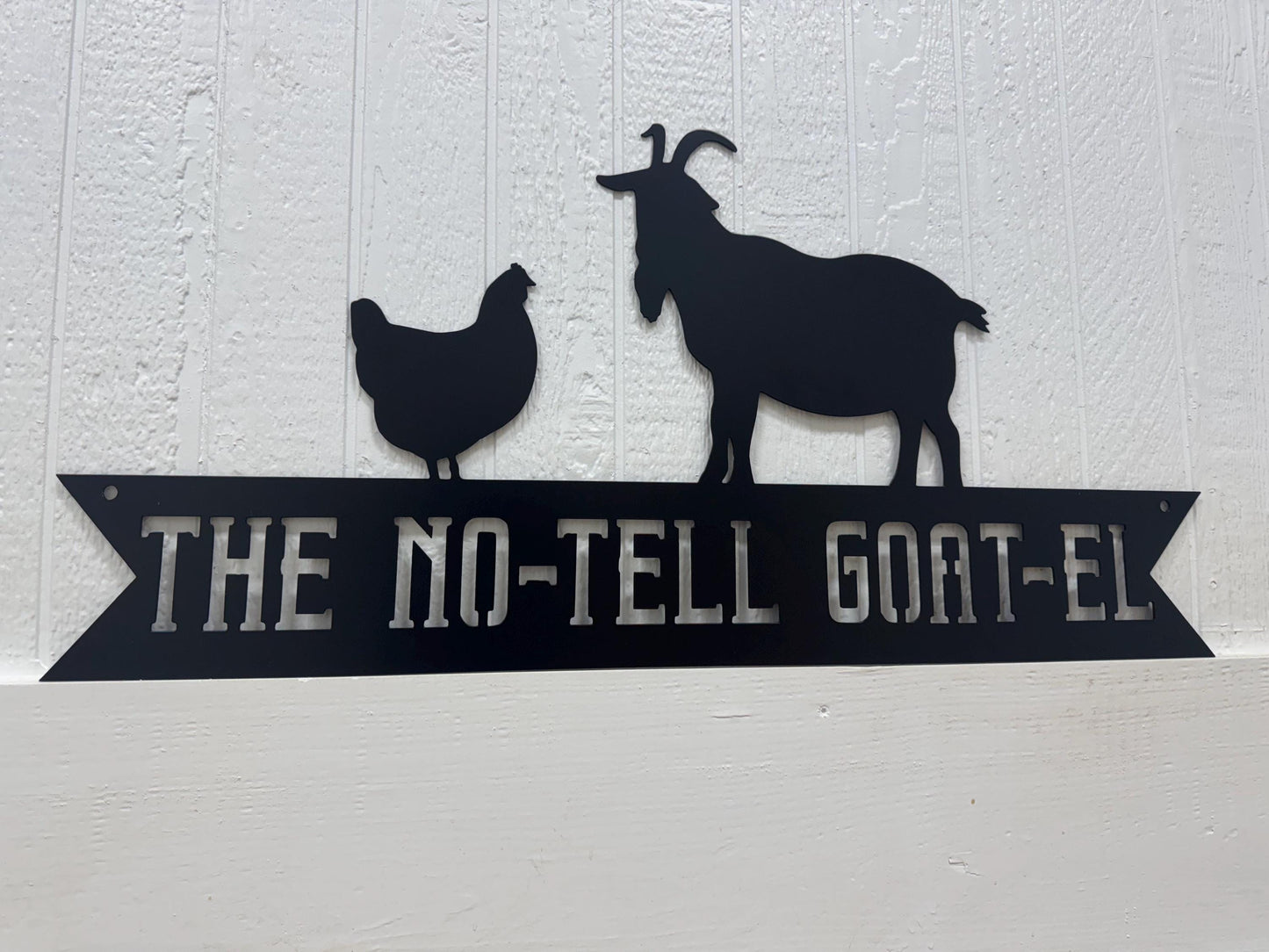 Farm Name Banner Sign - Goat & Chicken Barn - Personalized Steel Sign - Metal Art