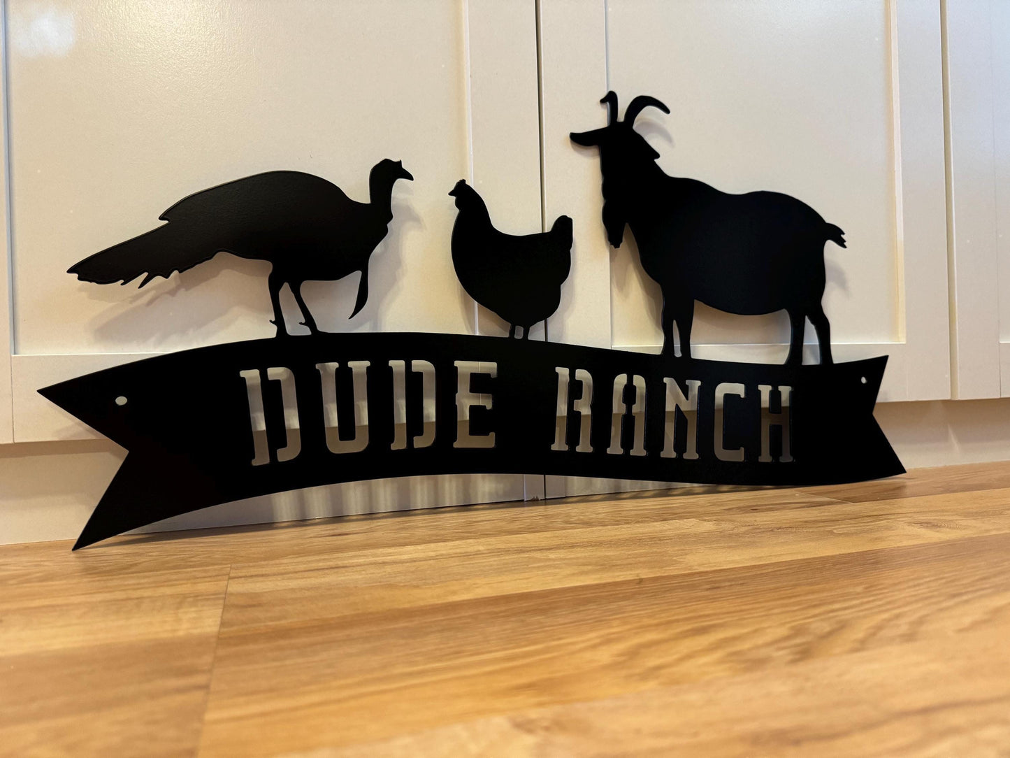 Farm Name Banner Sign - Goat Turkey Chicken Barn - Personalized Steel Sign - Metal Art