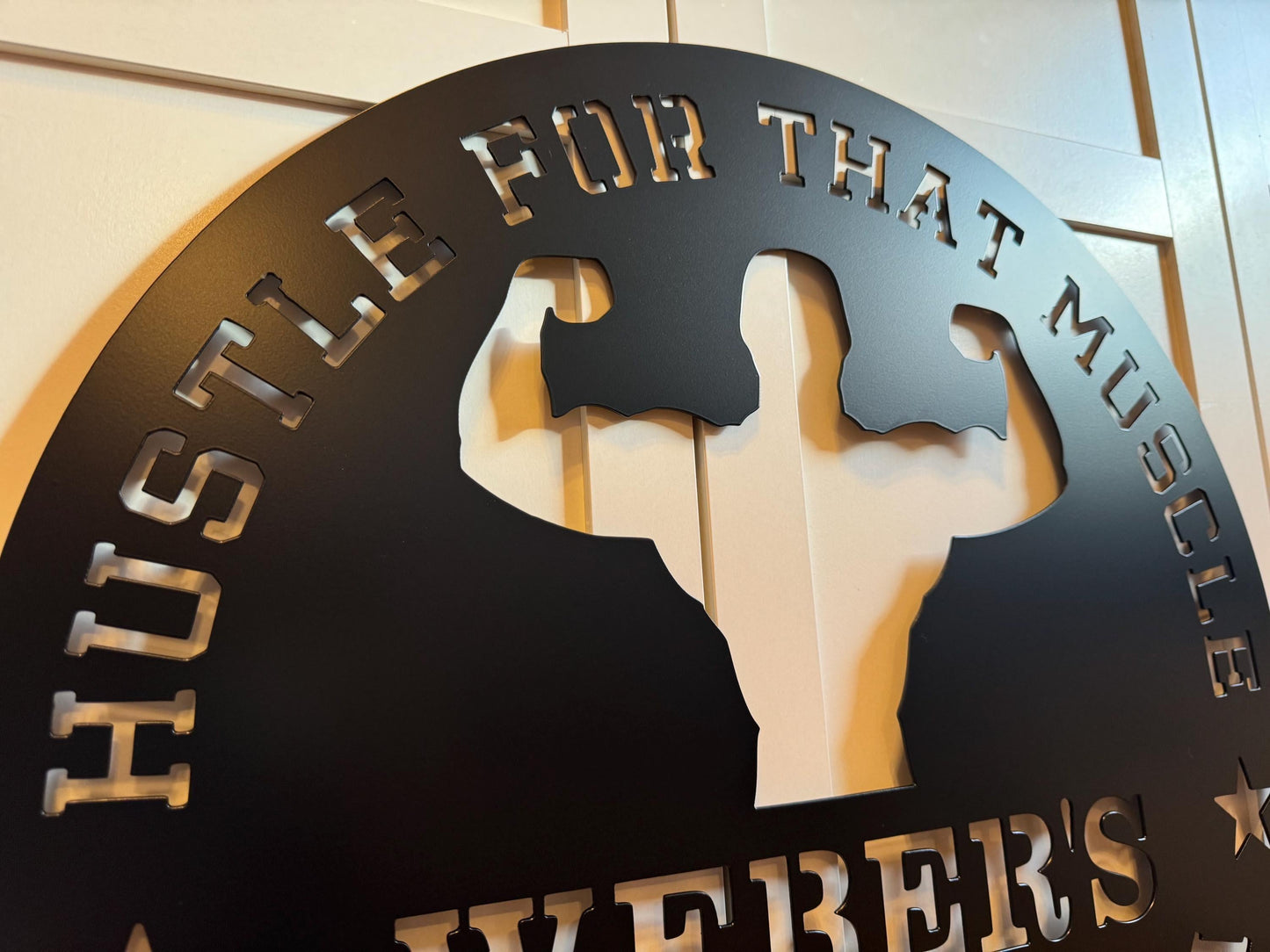 Gym Signs - Muscle Man - Personalized Steel Sign - Metal Art - SQ100