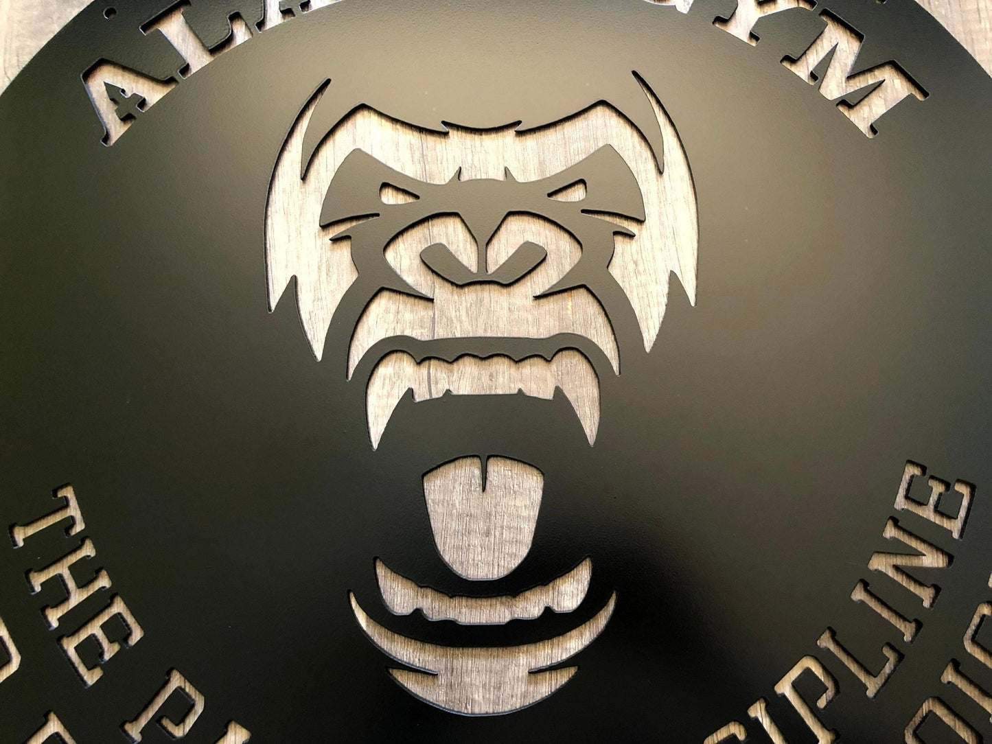 Gorilla Face - Gym Quote Sign - Home Gym - Gorilla Monkey Head - Personalized Steel Sign - Metal Art - SQ100