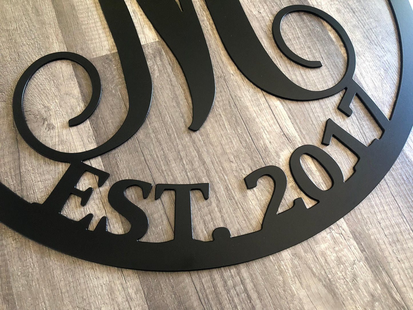 Letter Monogram - Anniversary - Established Date - Personalized Steel Sign - Metal Art - SQ12-36