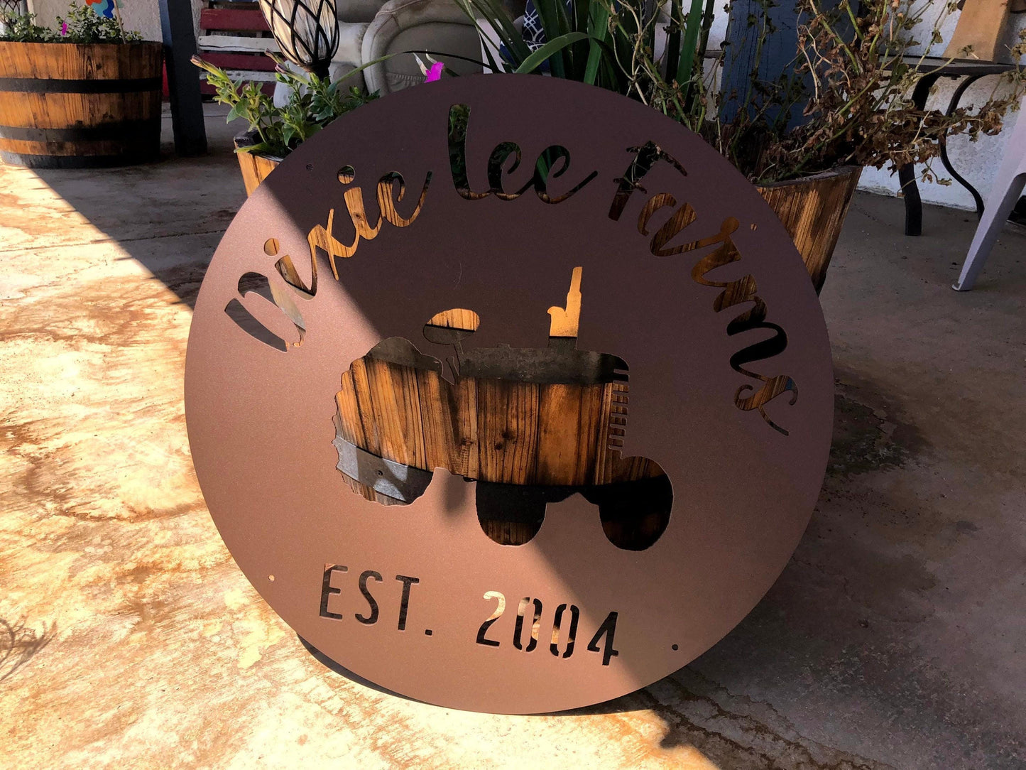 Tractor - Farm Name - Metal Sign - Personalized Steel Sign - Metal Art - SQ100
