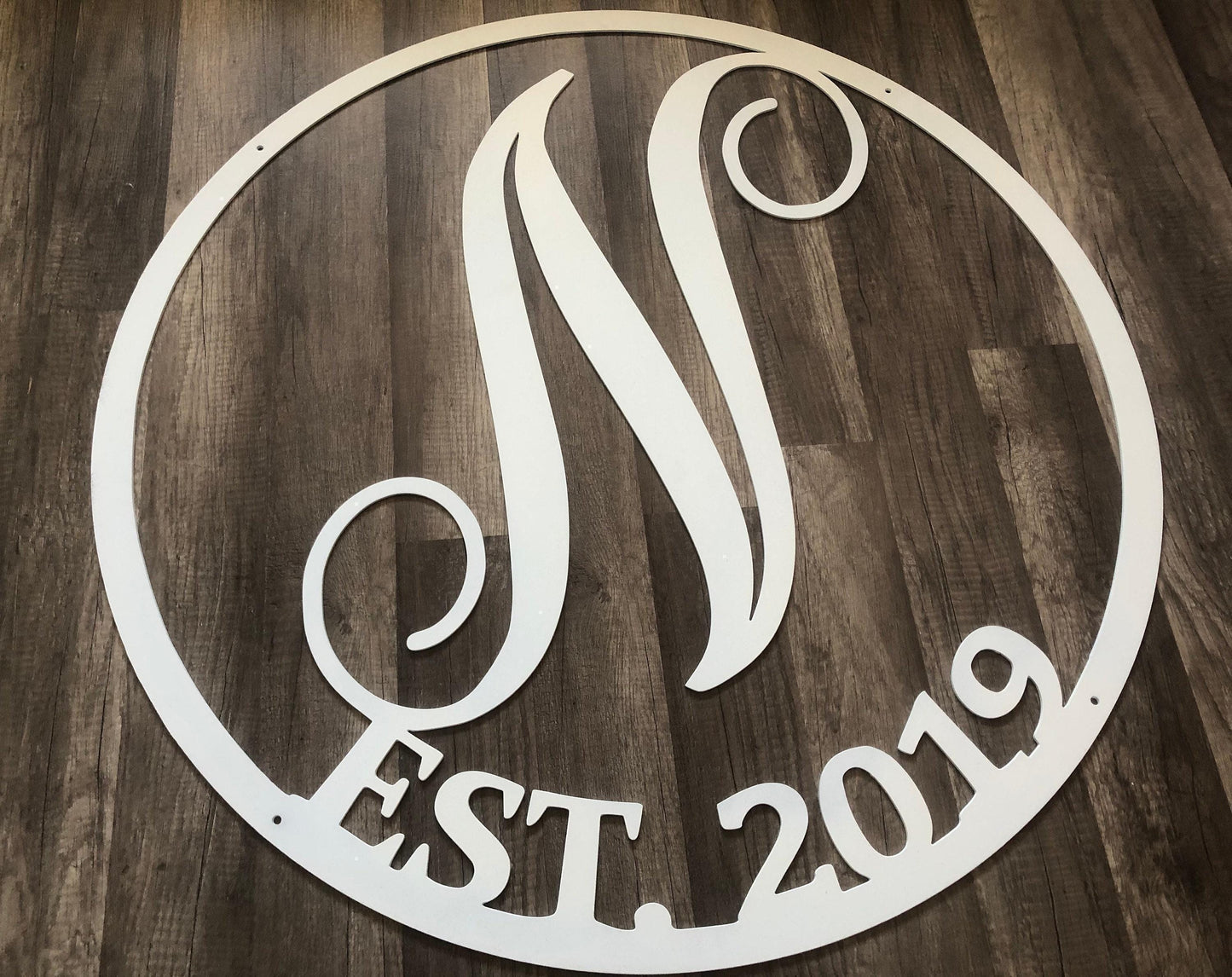 Letter Monogram - Anniversary - Established Date - Personalized Steel Sign - Metal Art - SQ12-36