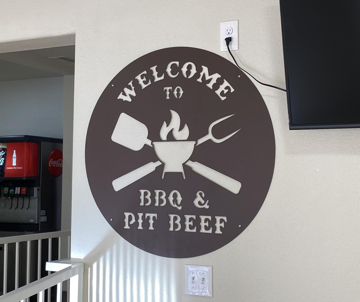 BBQ - Restaurant Sign - Solid Steel Sign - Personalized - Metal Art - SQ100
