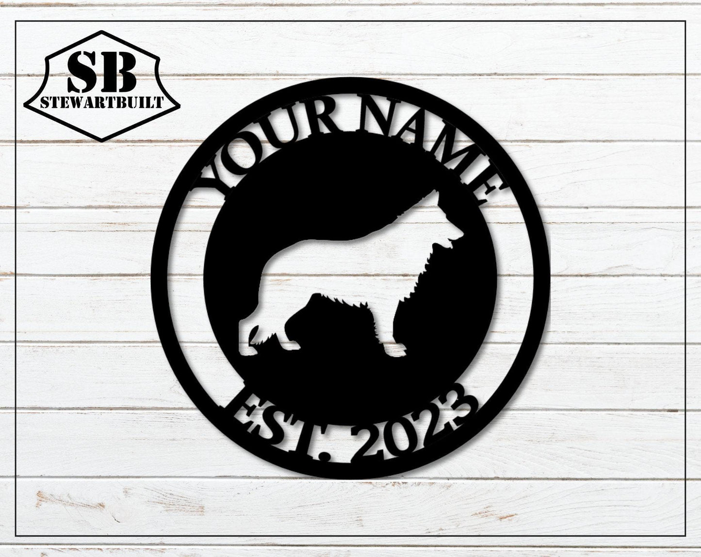 German Shepherd Dog Sign - Personalized Steel Sign - Metal Art - SQ100