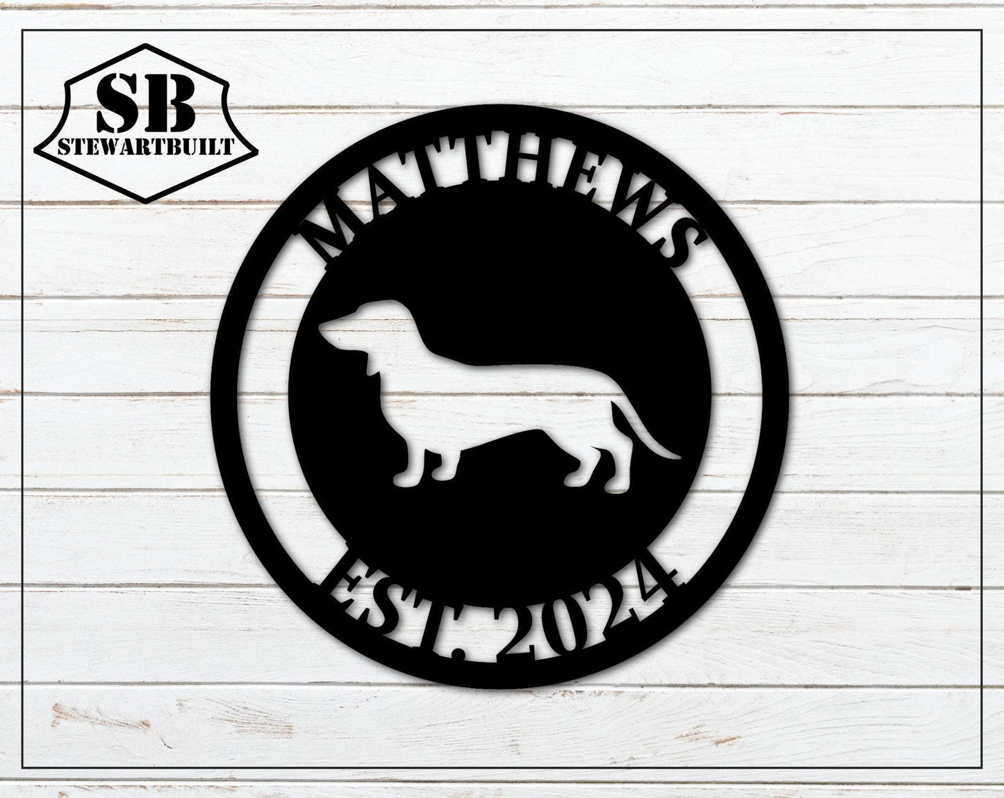 Dachshund - Weiner Dog Sign - Personalized Steel Sign - Metal Art - SQ100