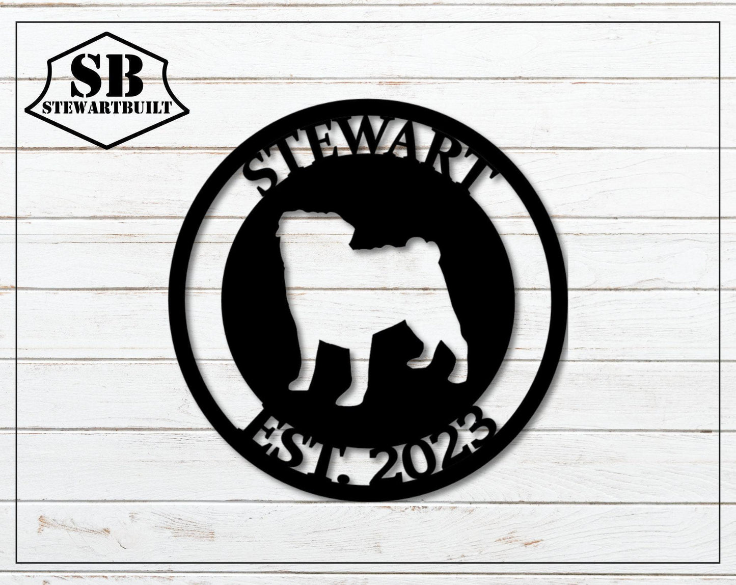 PUG - Dog Breed Sign - Personalized Steel Sign - Metal Art - SQ100