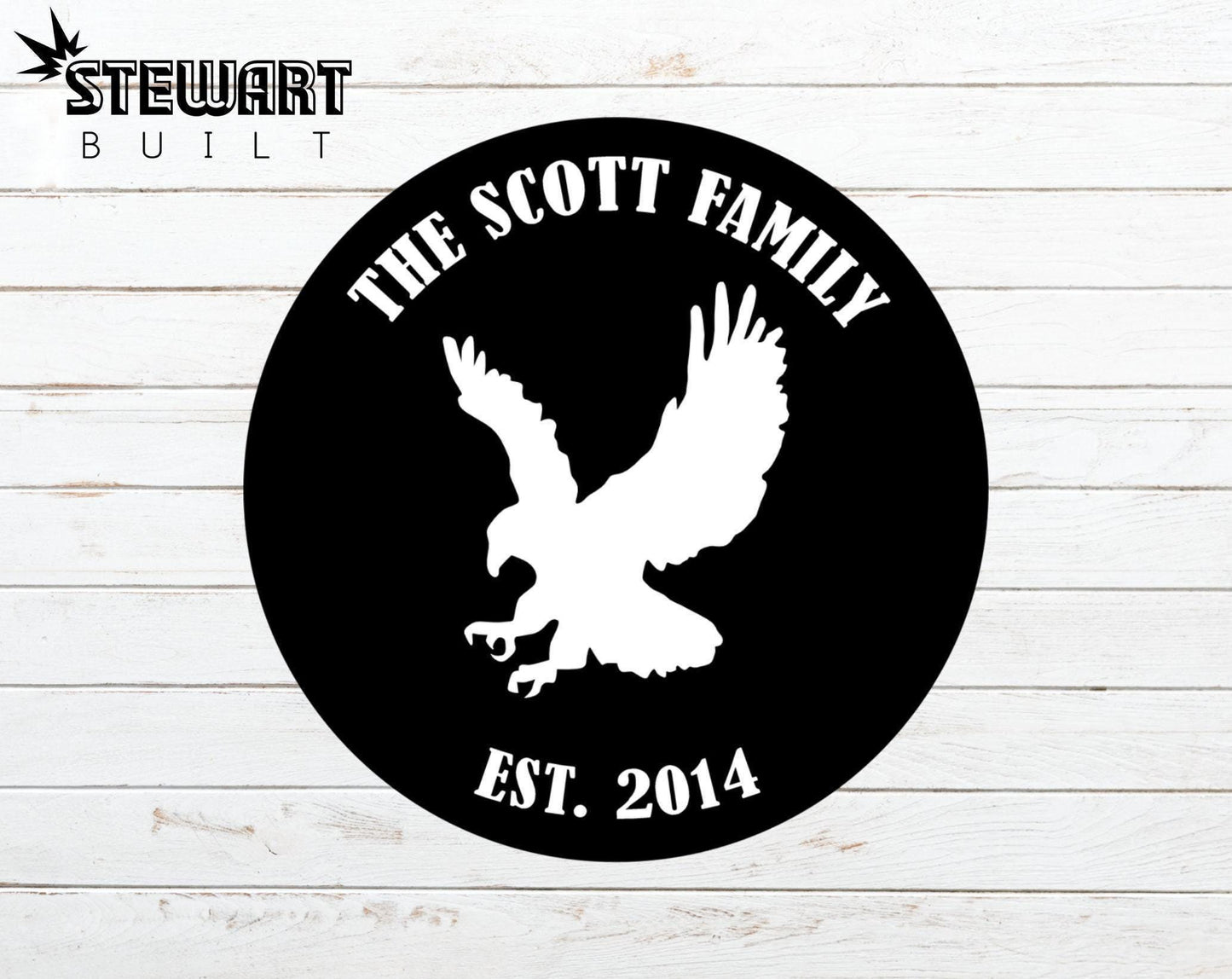 Eagle Sign - Home Sign - Personalized Steel Sign - Metal Art - SQ100