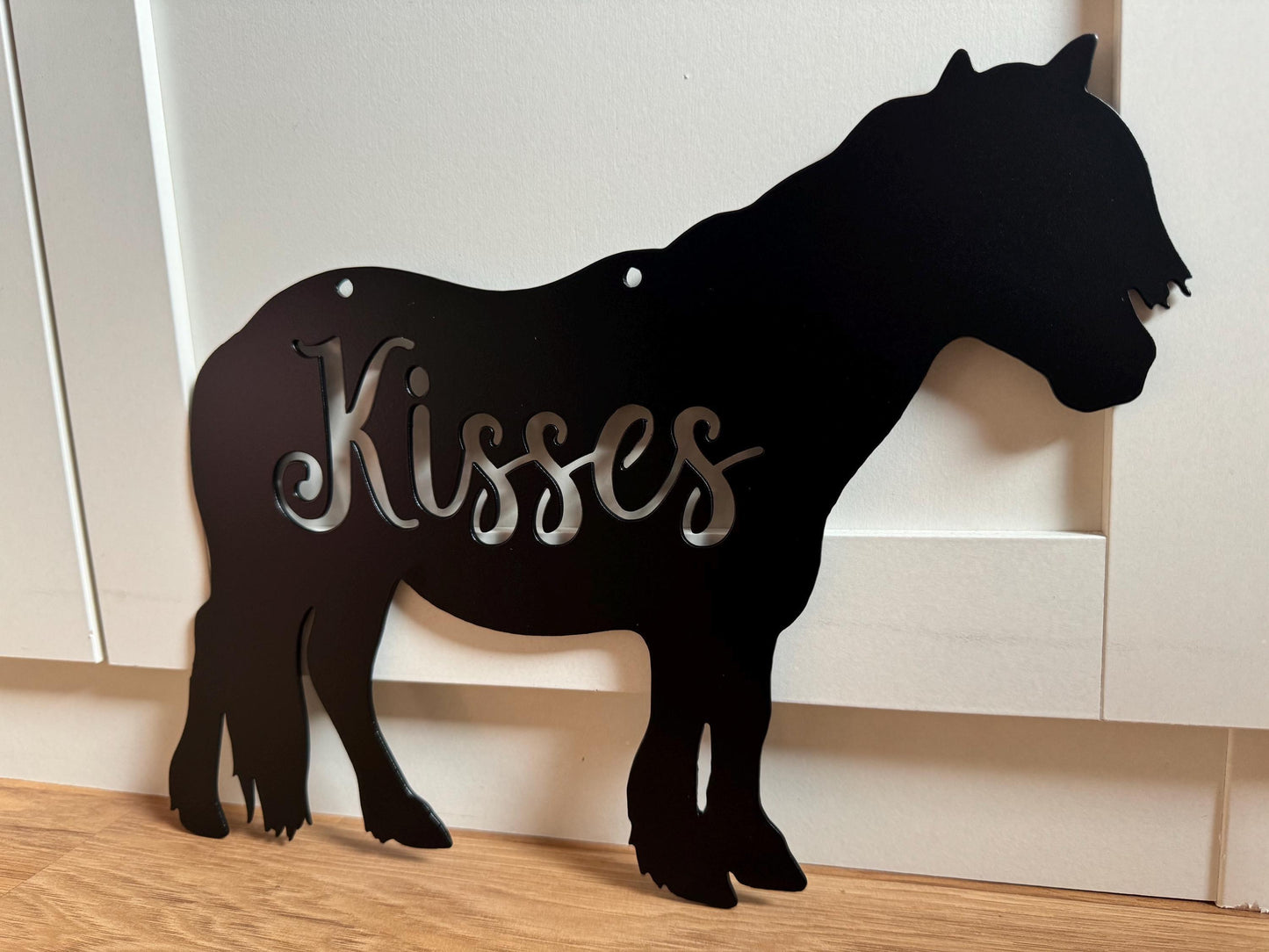 Pony Stall Name Plaque - Shetland Pony Sign - Personalized Steel Sign - Metal Art - SQ12-36