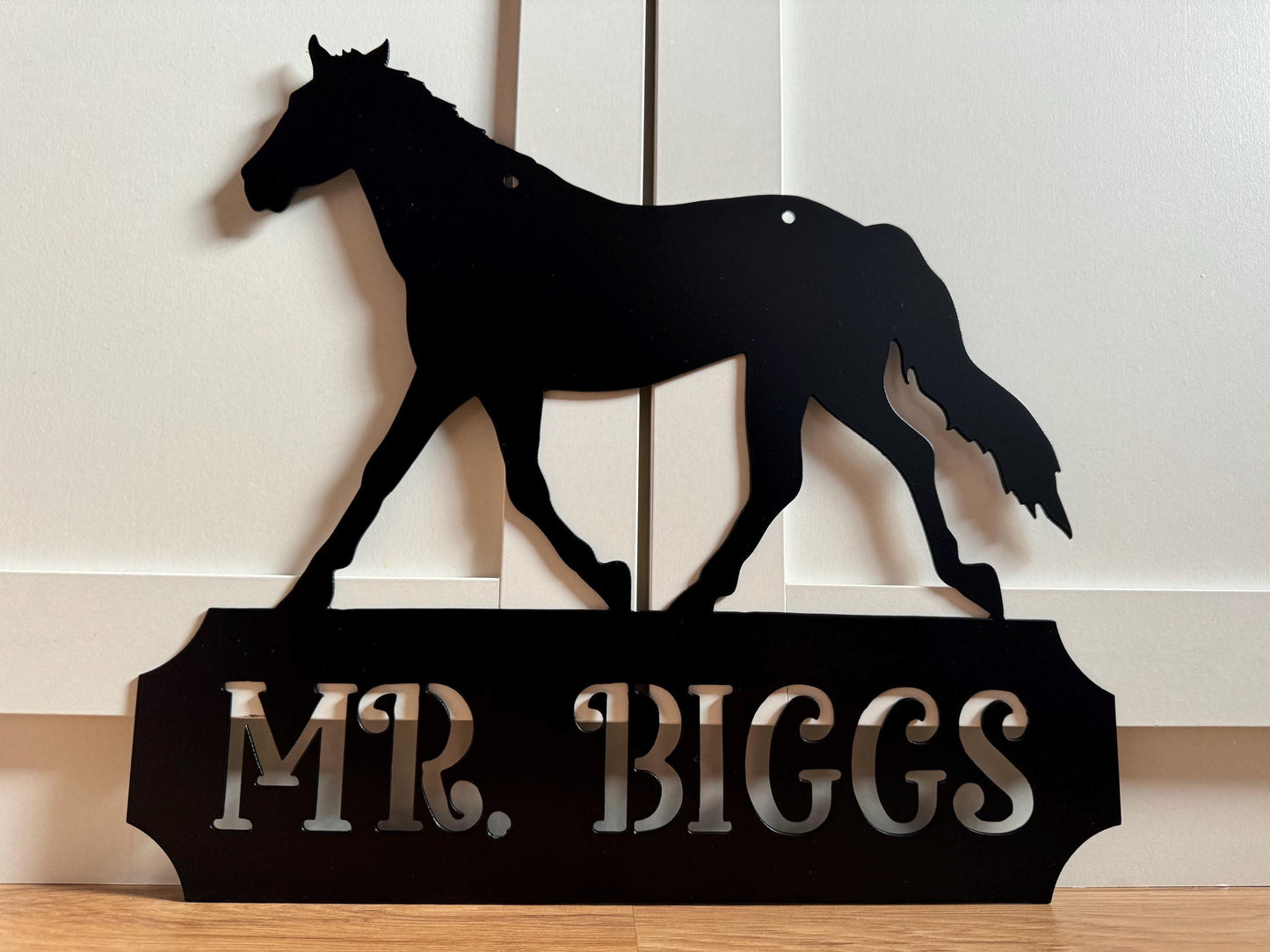 Horse Stall Name Plaque - Horse Sign - Personalized Steel Sign - Metal Art - SQ12-36