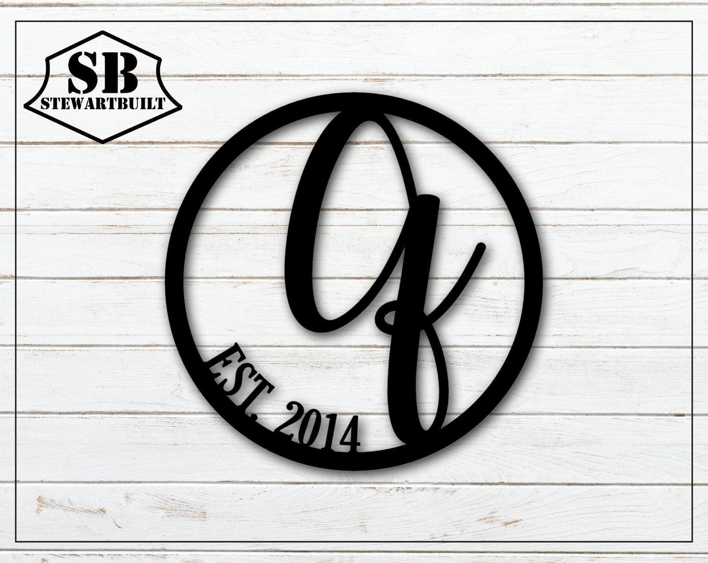 Last Name Letter - Monogram - Gate Letter - Personalized Steel Sign - Metal Art - SQ12-36