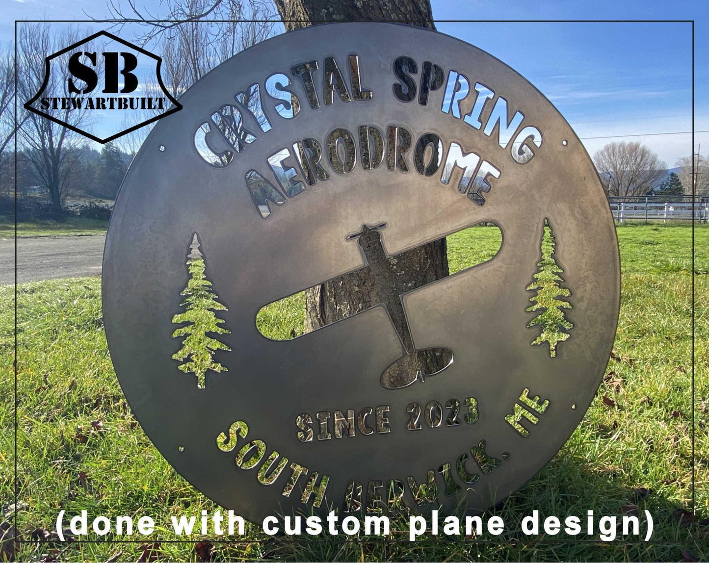 METAL HANGAR Sign - Airplane Hangar - Personalized Steel Sign - Wall Art - SQ18-36