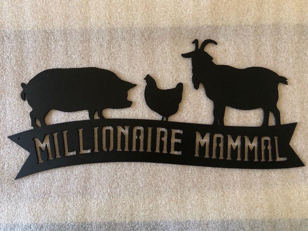 Farm Name Banner Sign - Goat Pig Chicken Barn - Personalized Steel Sign - Metal Art